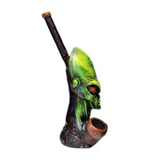 Alien Head Wood Pipe 7"