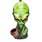 Alien Head Wood Pipe 7"